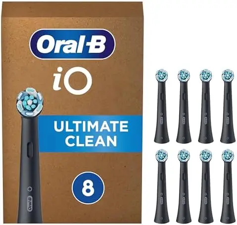 Oral B iO Ultimate чистые черные головки зубной щетки-упаковка по 8