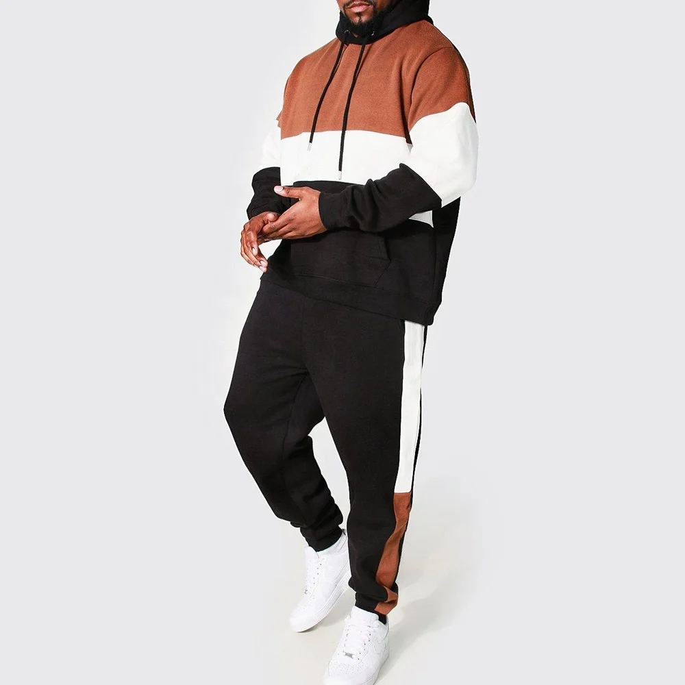 Мужской спортивный костюм облегающий однотонный с капюшоном мужской из 2 предметов