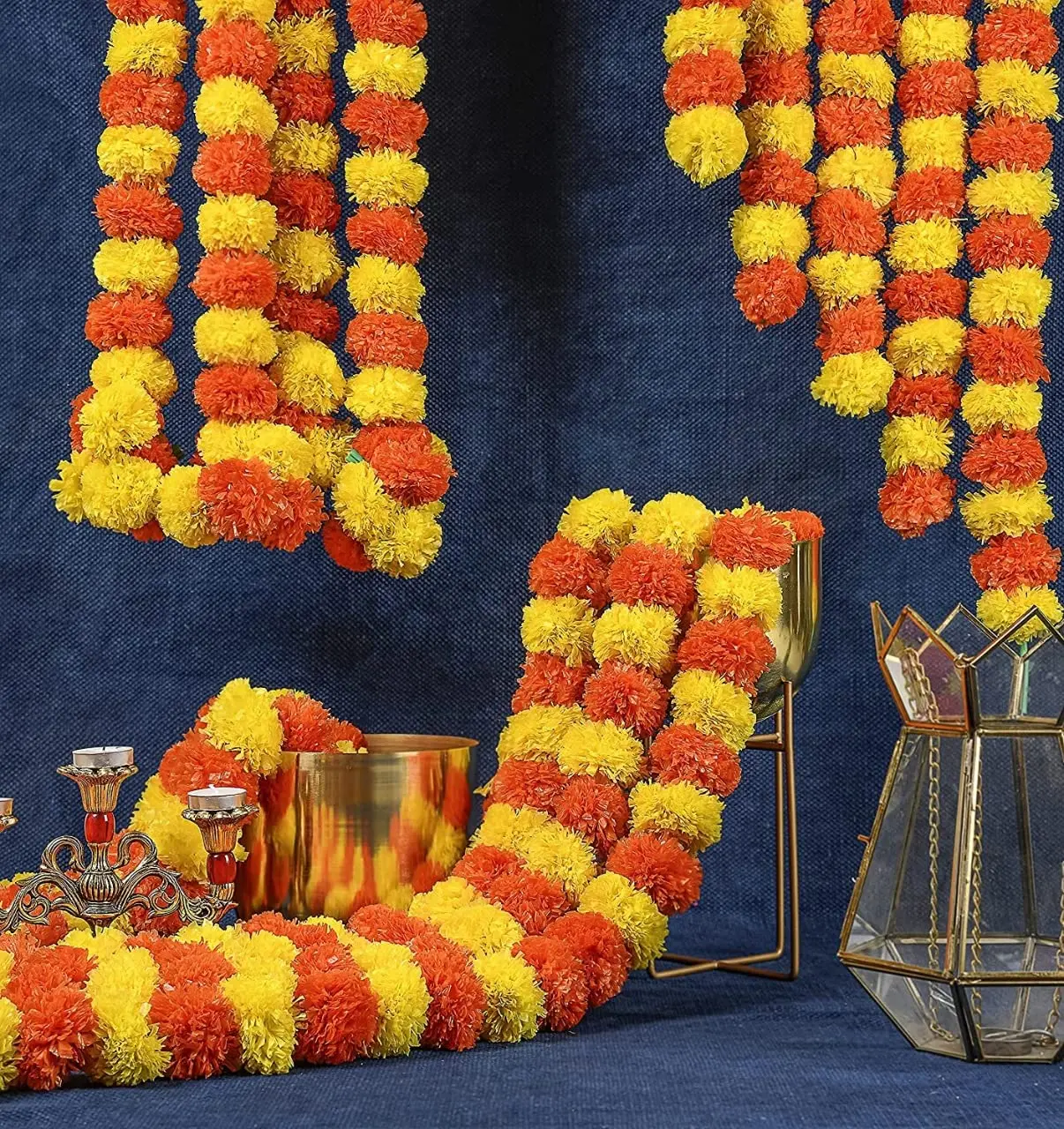 Искусственный Mogra Gajra с желтыми Marigold свадебное и праздничное украшение сделанное индийским производителем свадебные