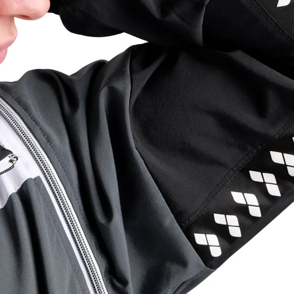 Men Polyester Jogger Sets Two Piece Set Patchwork Zip Up Puff Track Nylon Jacket And Track Pants Custom Nylon Tracksuit Men