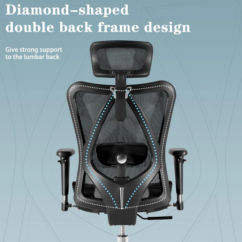 SIHOO mesh executive ergonomic boss comfortable soft high back office chair height adjustable with footrest in Malaysia