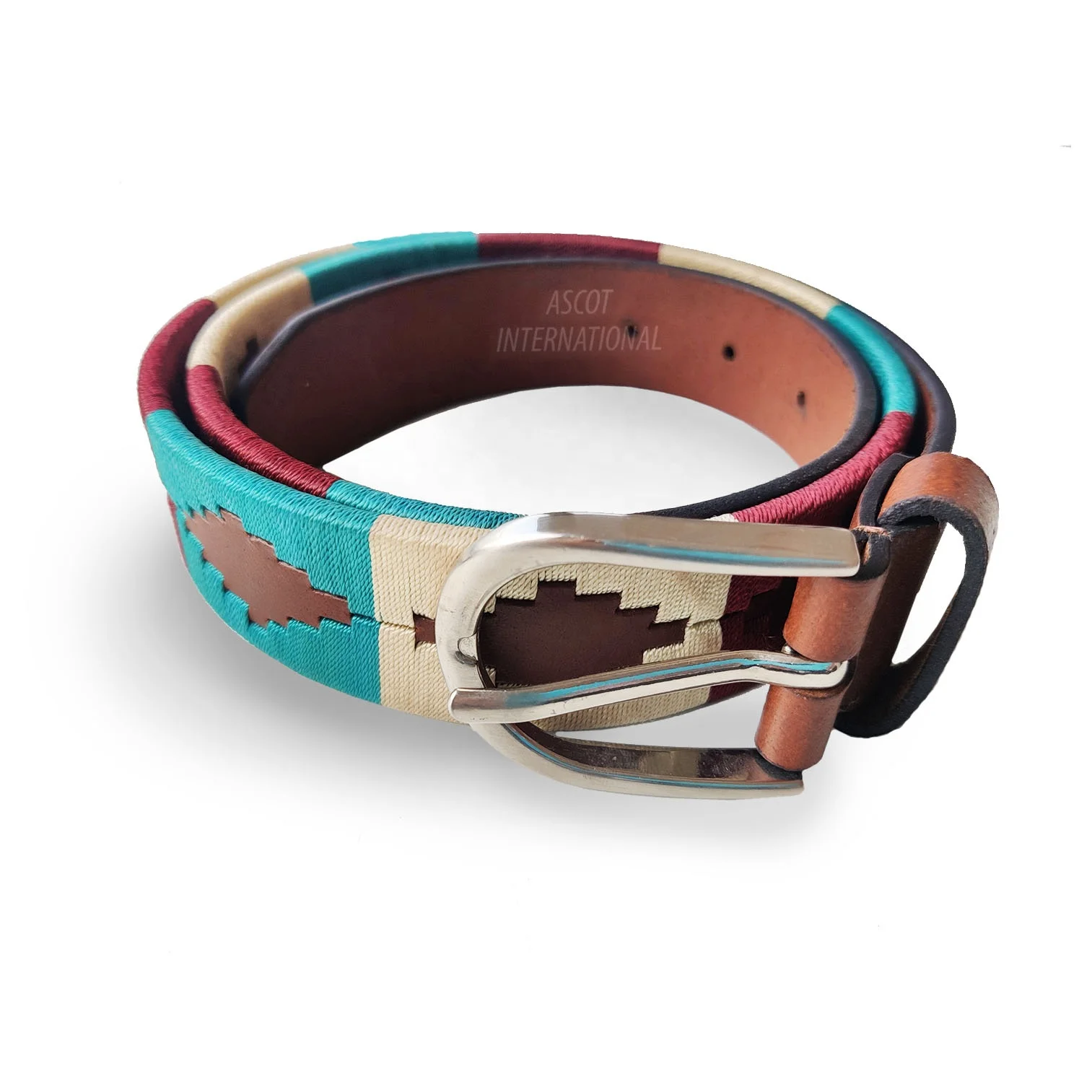 Custom Western Genuine Leather Polo Belt men women wholesale Fashion accessories cowboy style outdoor sports buckle steel