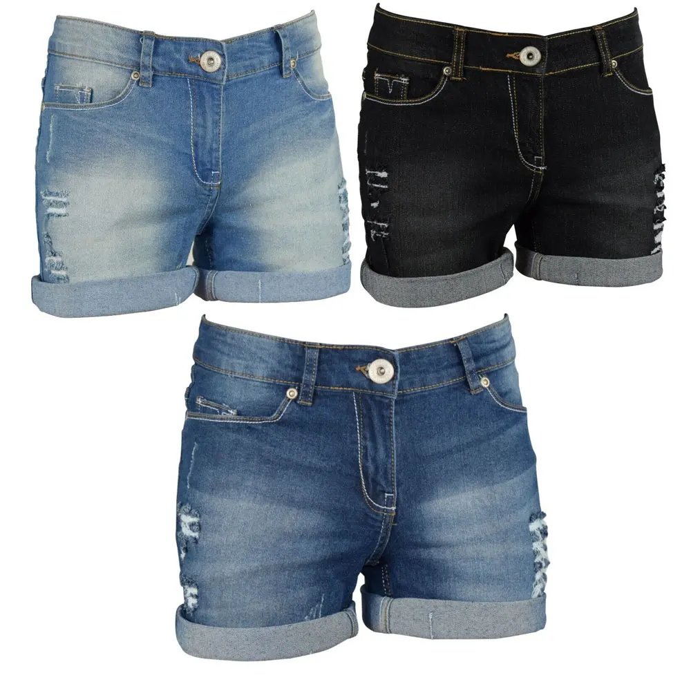High Quality Women Fashion Cotton Denim Shorts High Waist Jeans Short Summer Denim Women Raw Hem Hot Shorts