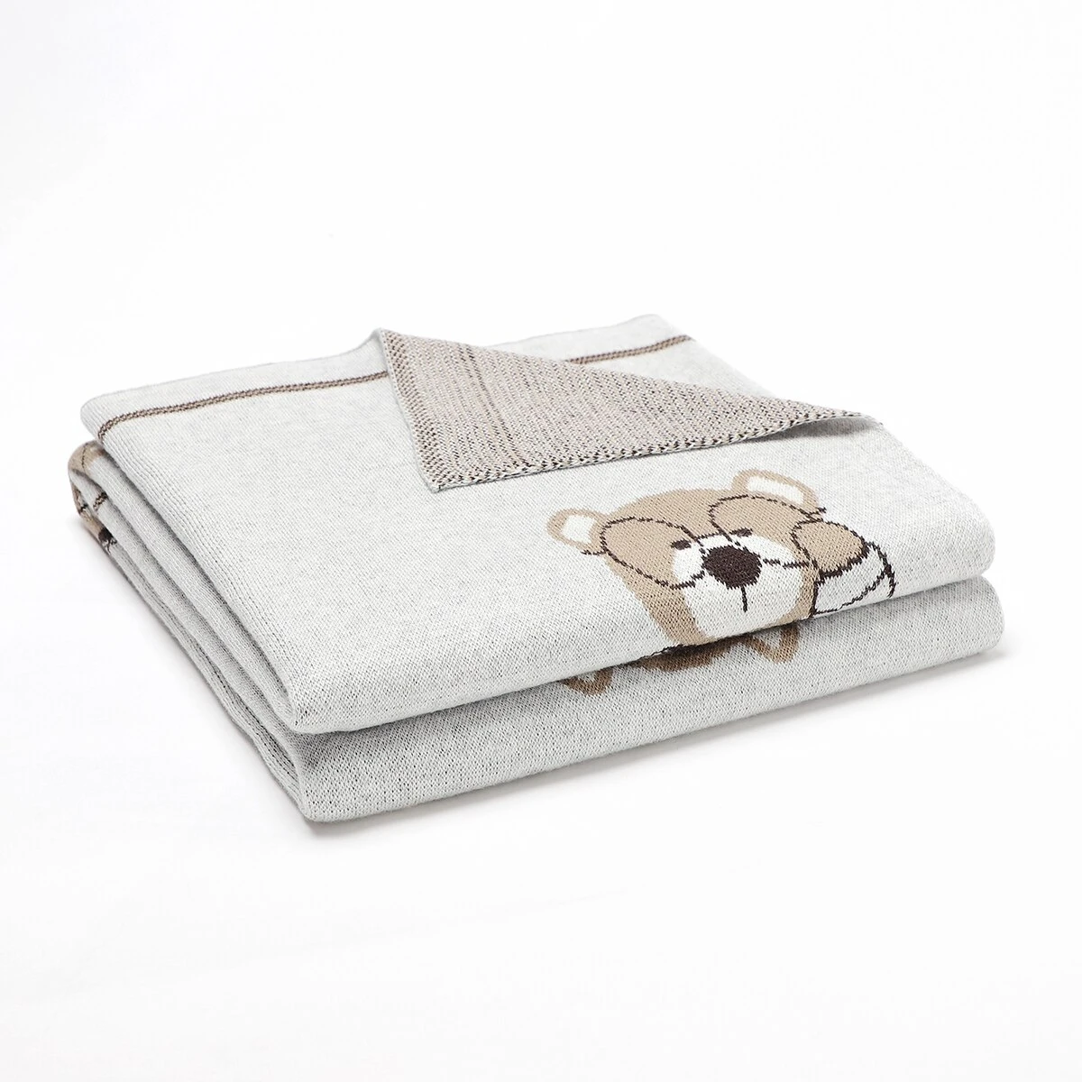 Printed Logo Children Outdoor Traveling Use Customized Printed 2022 Warm Knitted Baby Blanket
