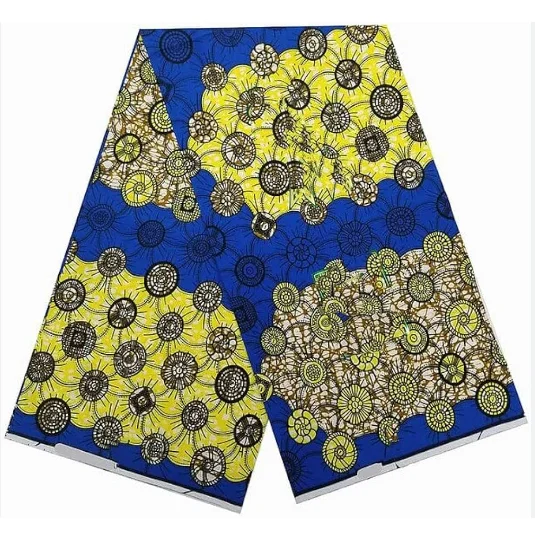 Wholesale Blue Color Ankara and Hollandais Style Fabric African Wax Print 100% Cotton Fabric for Clothing