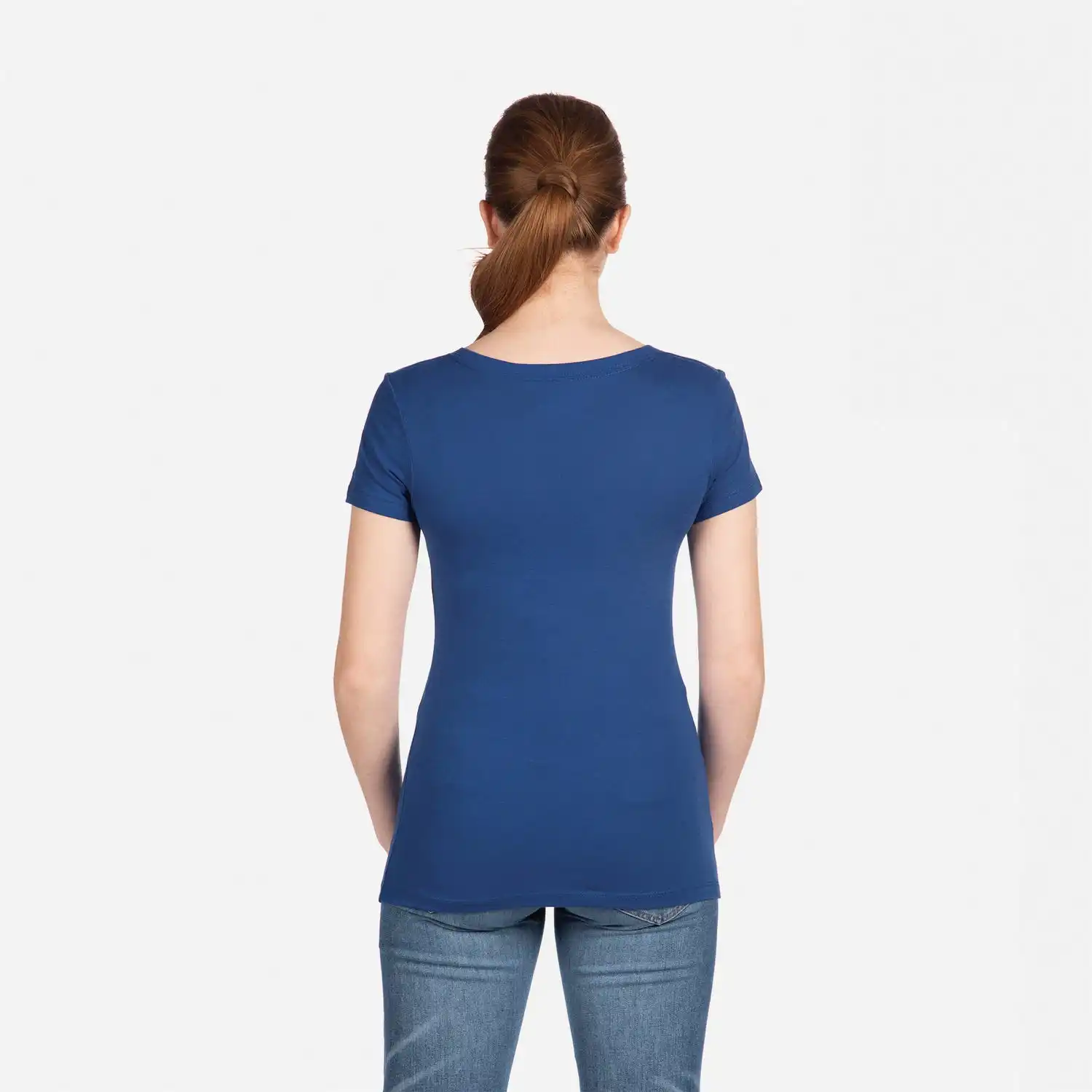 Next Level 1540 Ladies Ideal V-Neck Royal Blue  T-Shirt 60/40 combed ringspun cotton/polyester Soft and Breathable Cotton Tees