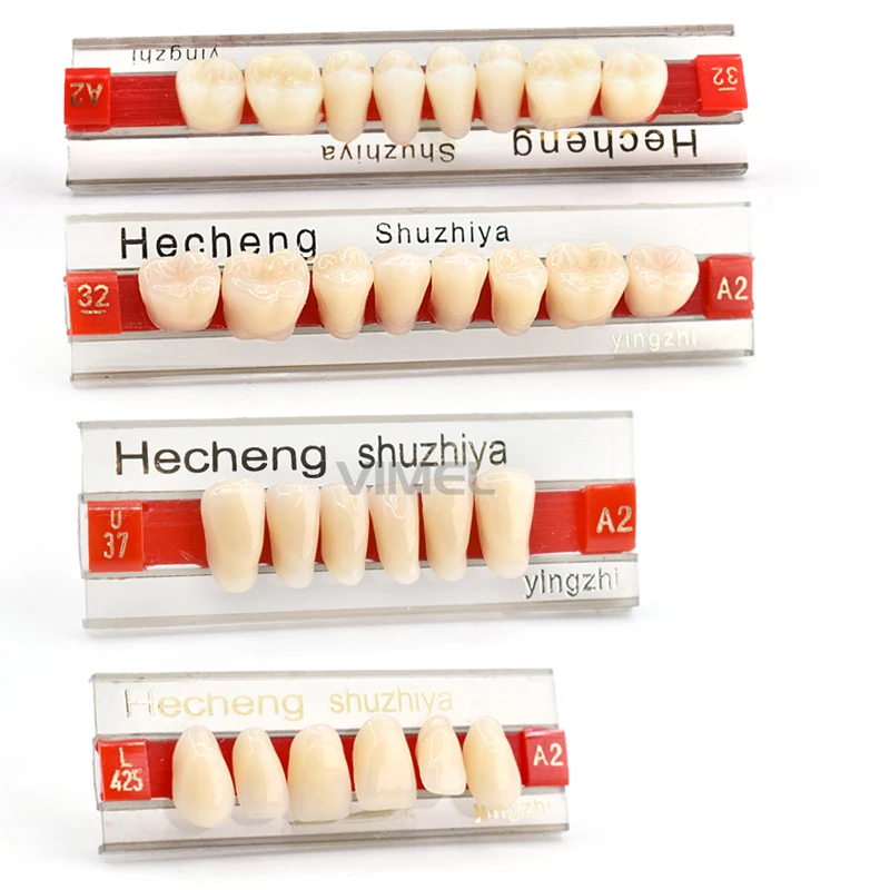 84pcs Dental Rigid Synthetic Resin Teeth Improved False Denture A2 L425 /32/37 Synthetic Artificial Resin teeth