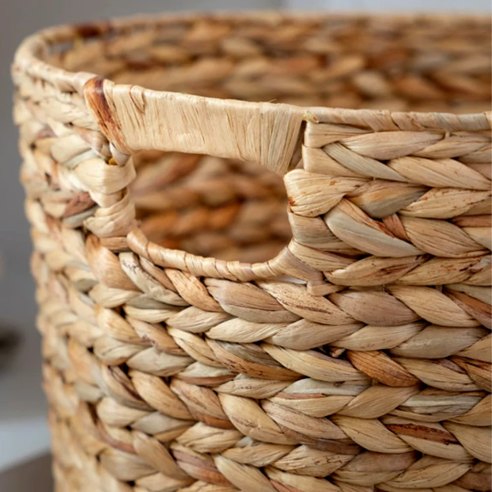 Amazon Best Selling Round Hyacinth Storage Basket With Lid OEM Customized Ready To Ship Low MOQ From Viet Nam