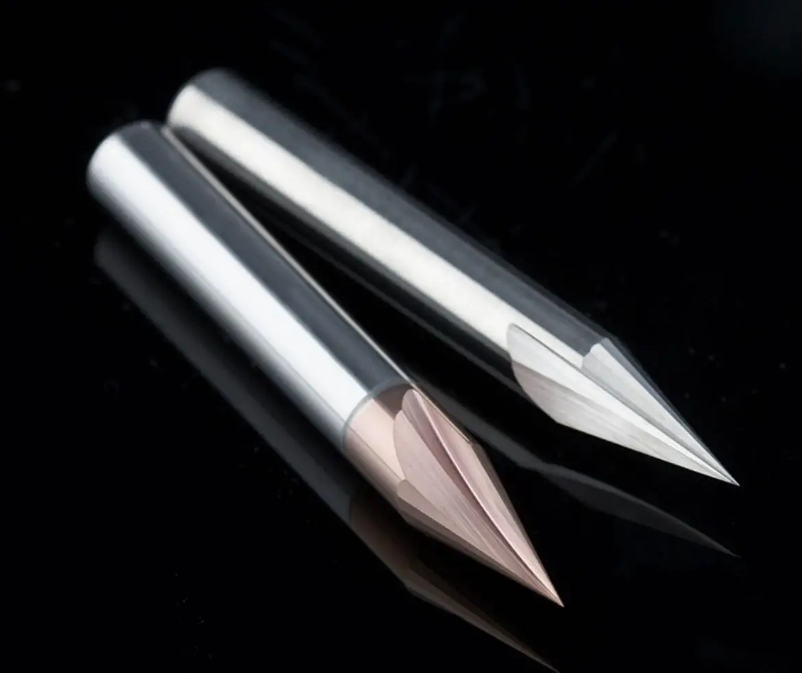 XCJ V Groove Engraving Bit CNC Router Bits 60 Deg End Mill Plastics Carbide Cutters for Hard Wood Metal Milling Machine 2 Flutes