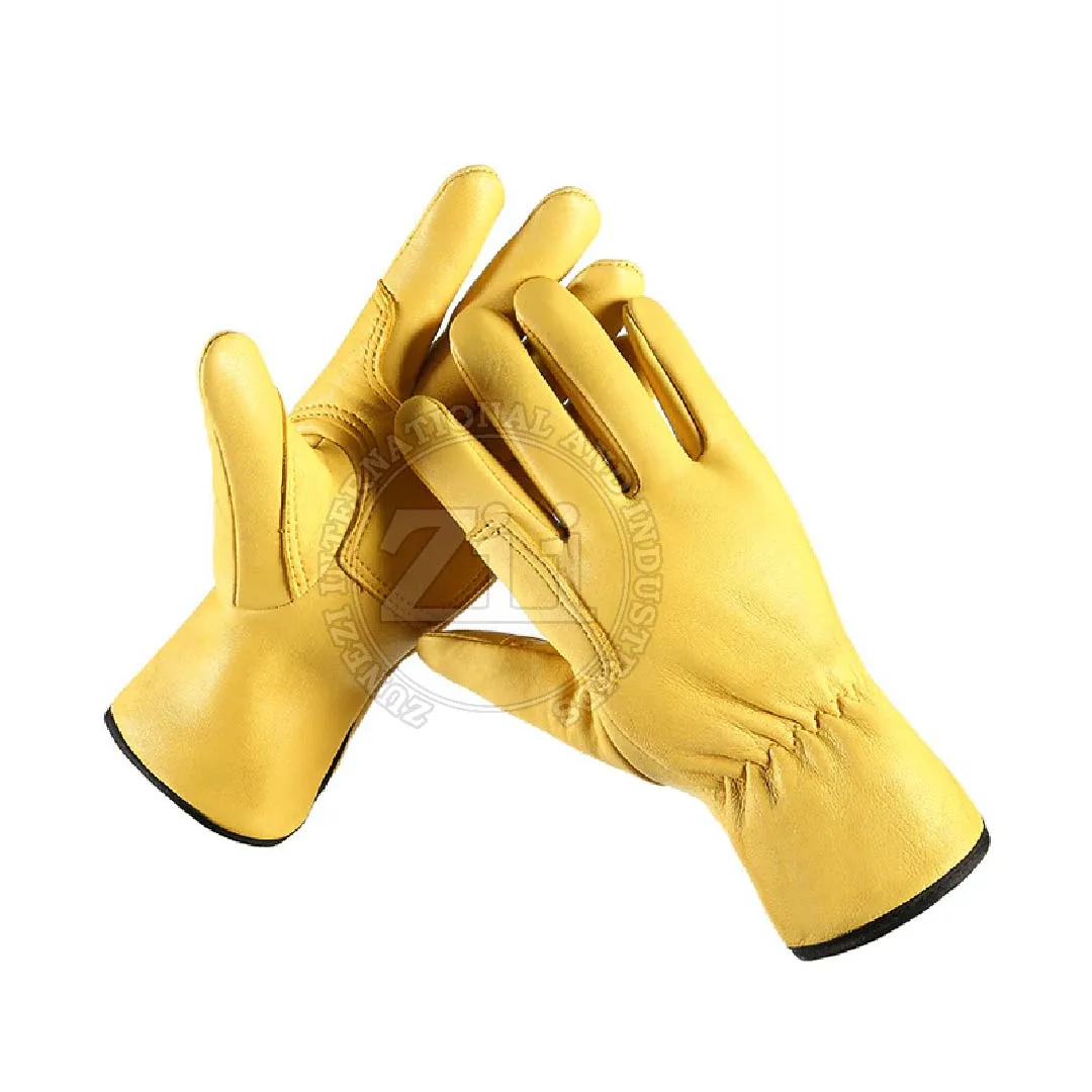 Winter Leather Waterproof Work Gloves Drivers Motorcycle Safety Leather Gloves With Fleece Liner cheap price good quality