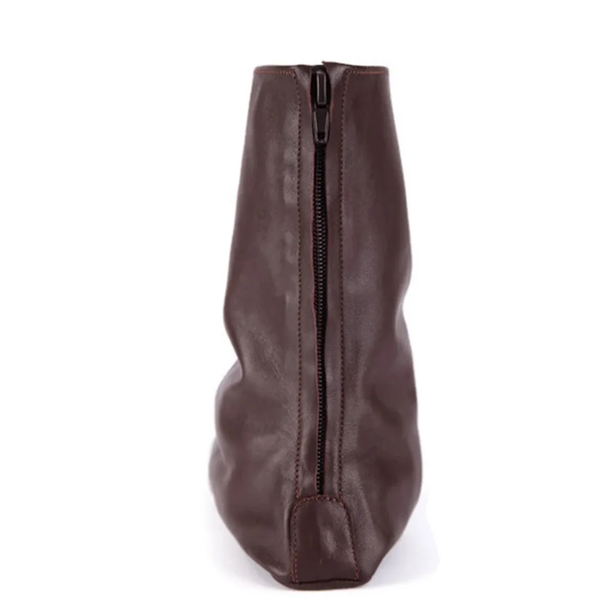 Custom made leather foot wear for men new style winter season leather socks Design Your Own Leather Winter Socks