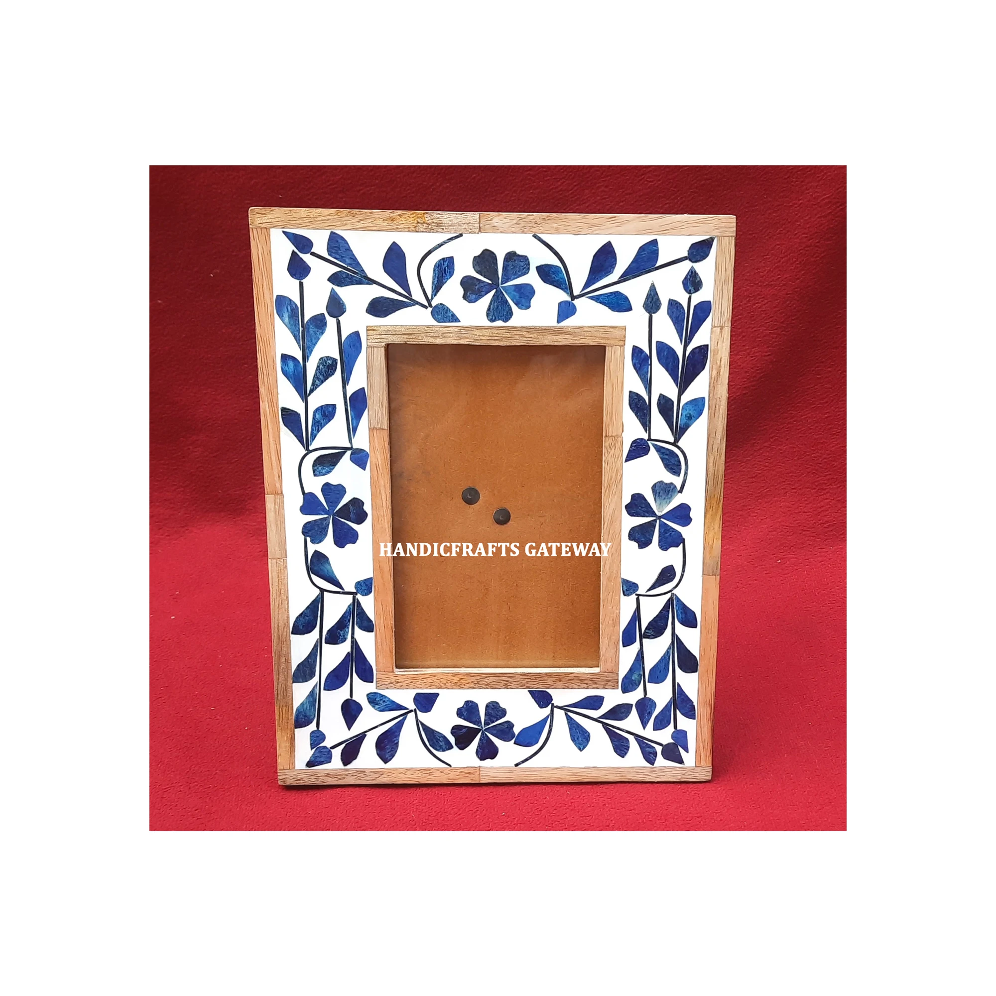 High Quality Attractive Looking Design Wooden With Lapis Lazuli Stone Inlay Photo Frame For Home Decorations And Business Gifts