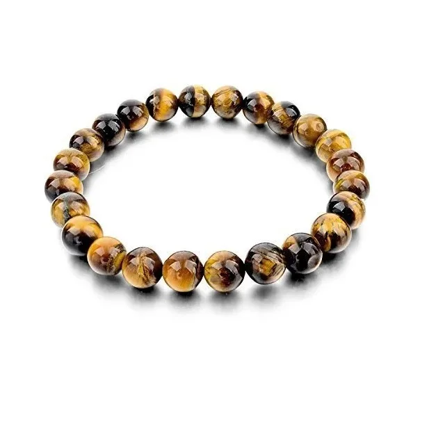 Wholesale Tiger Eye Bracelet 8 mm Nature Stone Bead Tiger Eye Beads Bracelet For Sale