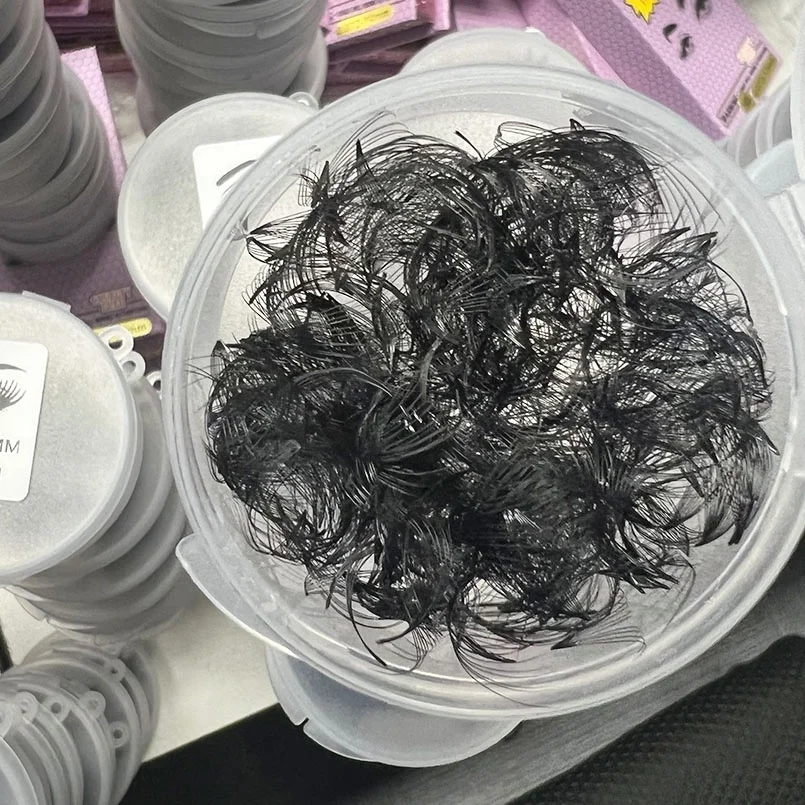 Korean pbt fiber 20d loose pro made fans eyelash extensions 1000 pre made volume fans eyelash extension trays vendor