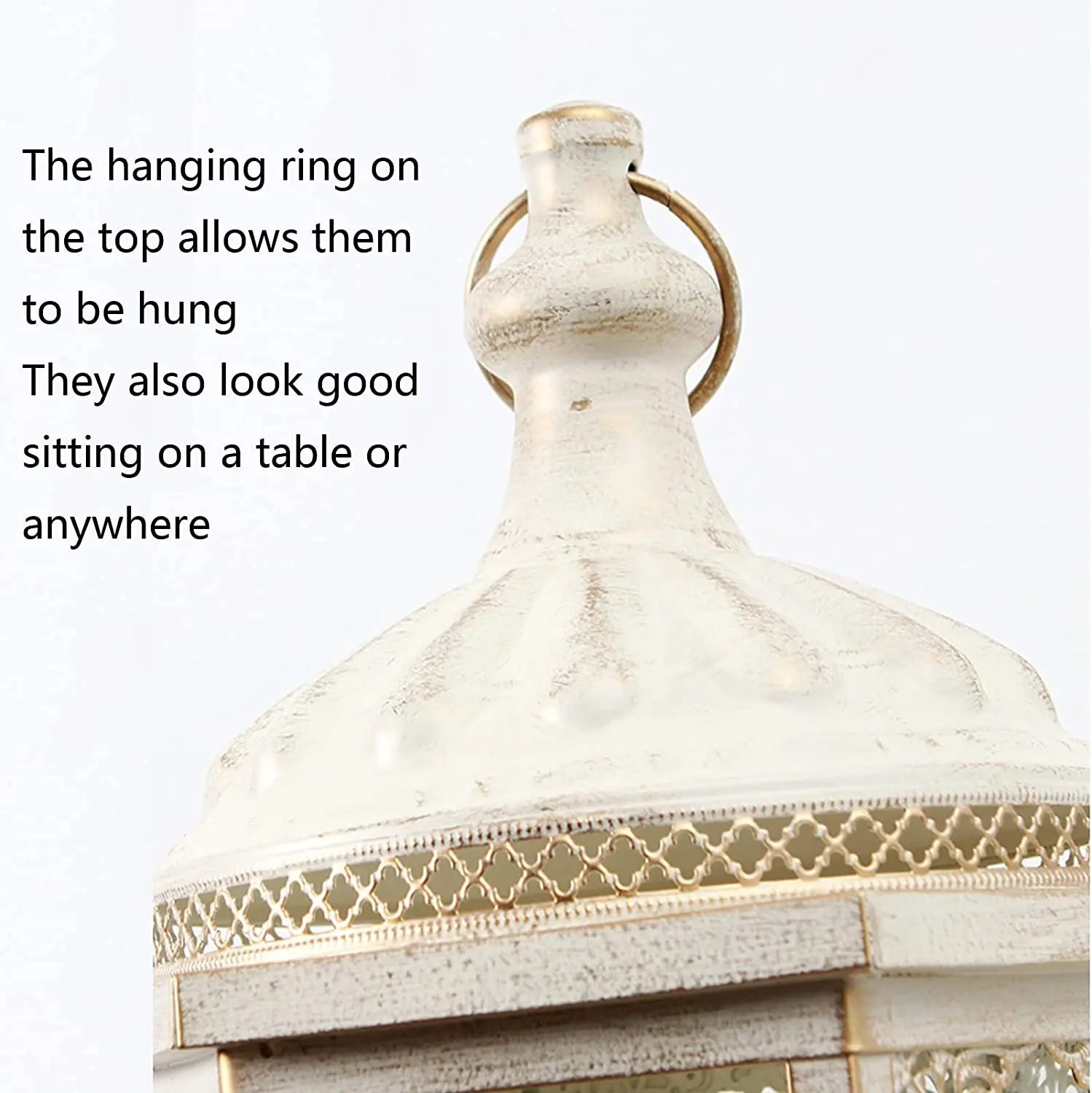 Large Outdoor Lantern,Vintage Style Candle Holders for Pillar Candles, Hanging Lanterns for Living Room Party Wedding Christmas