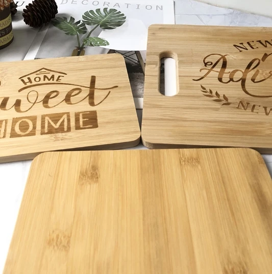 Manufacture OEM/ODM laser engraving logo bamboo wood round home pizza cheese bread cutting board