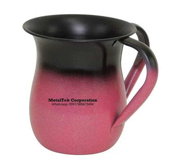 Jews Wedding Gift Negel Vasser Cups Judaica Ritual Hand Washing Cup For Jews Stainless Steel Double Handle Netilat Yadayim Mug