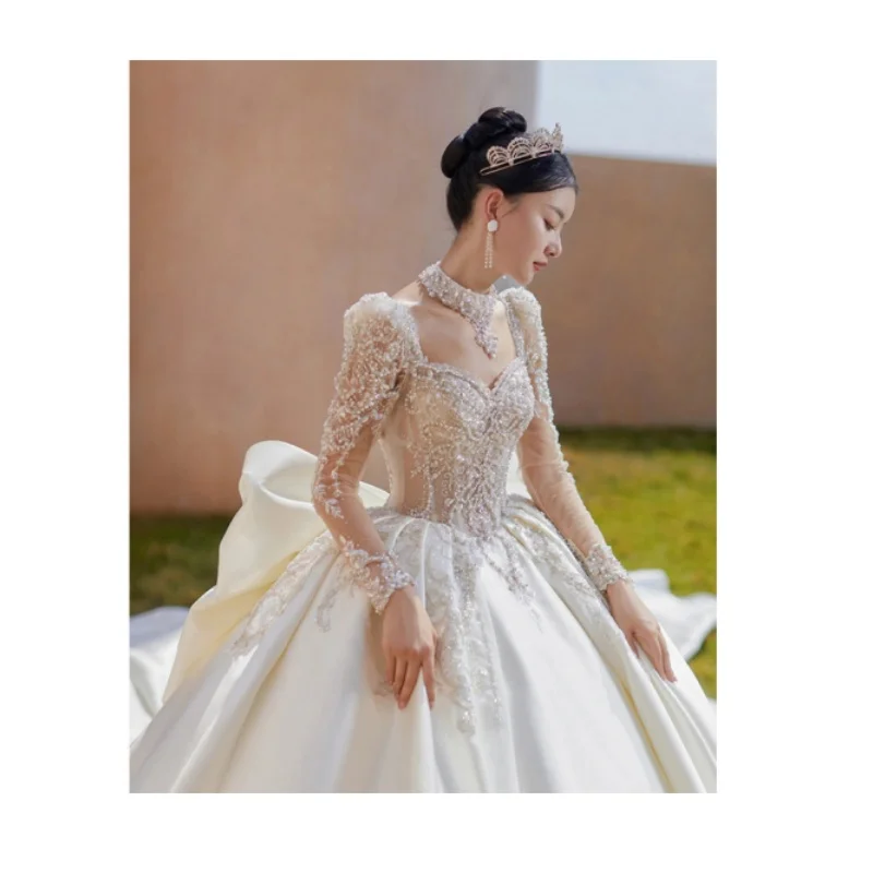 ODM OEM  white color wedding dress with  luxury mermaid wedding dress