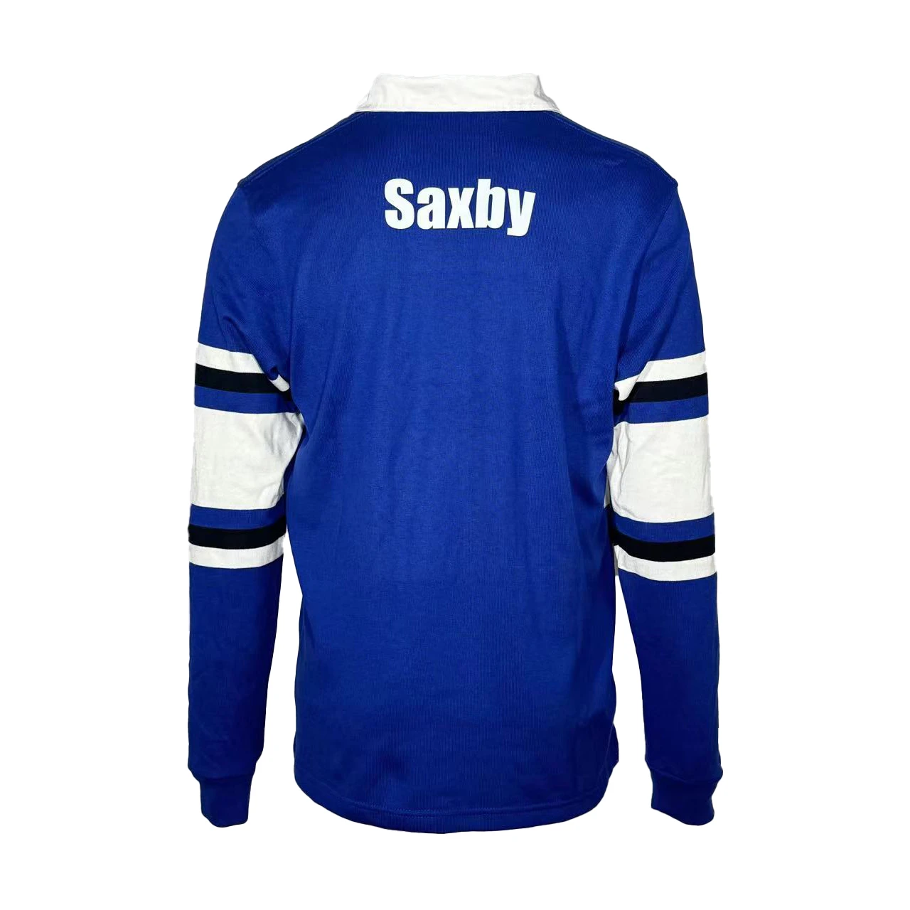 Traditional Knitted Rugby Jersey with Triangle Patch CVC Cotton Loop Placket Long Sleeve Rugby Shirt Rugby Jumper