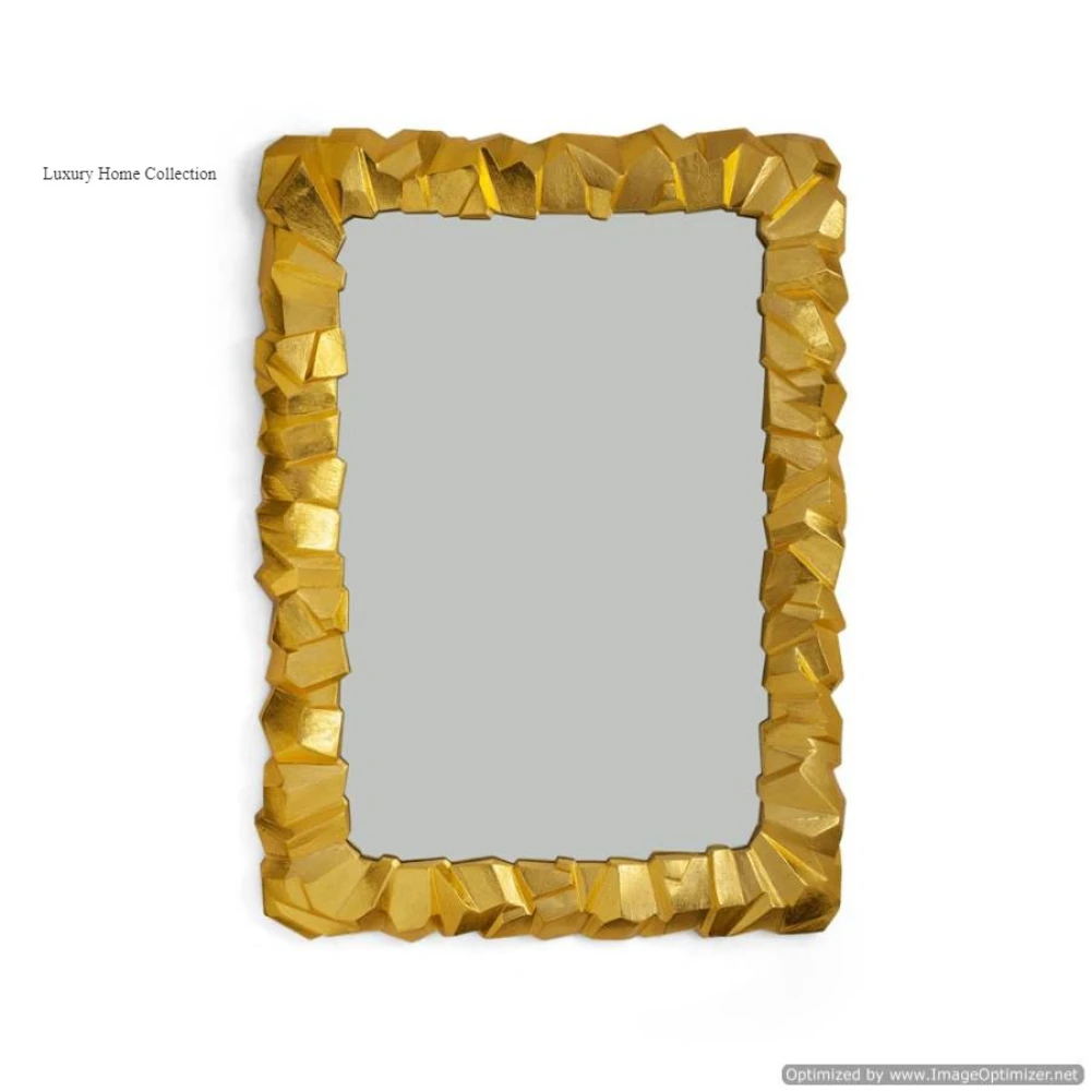 Gold Color Vintage Design Metal Wall Mirror Shiny Polished Handmade Mirror For Living Room And Vanity Hotel And Restaurants