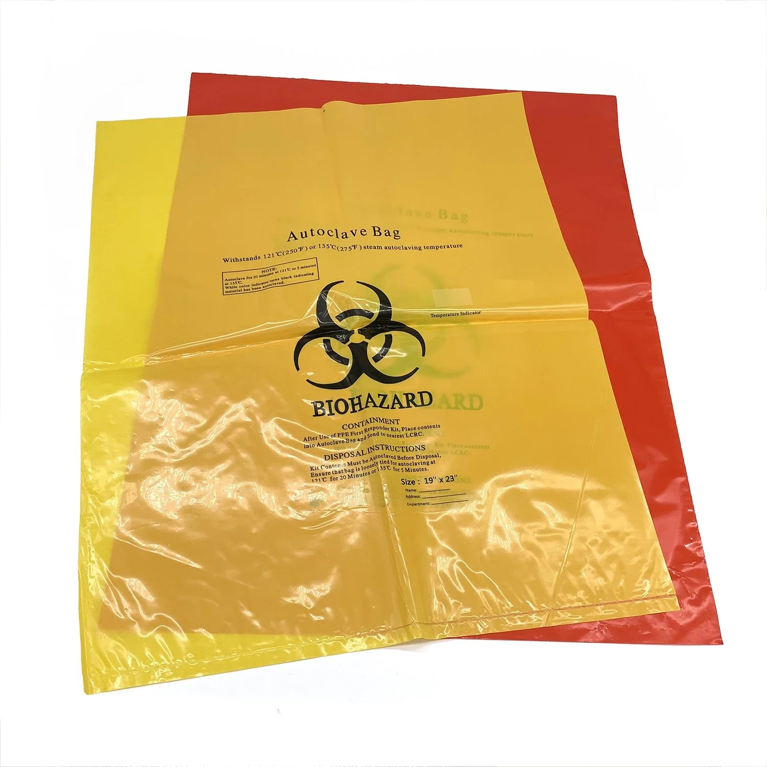 Medical Disposable Plastic Biohazard Waste Bags Autoclavable Waste bags