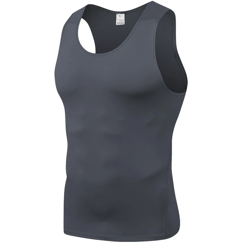 Compression Shirt Gym Vests Fitness Muscle sleeveless Tank Top Gym Fitness Deep Crew Neck Tank Tops Plain Tank Top Plain Workout