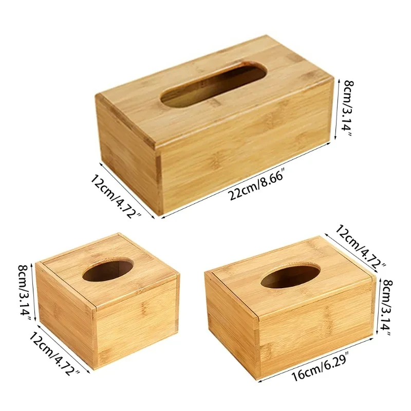 Bamboo Tissue Box for Home Office Desktop Wooden Paper Towel Box Hotel Napkin Wood Holder Table Napkins Tissue Paper Case