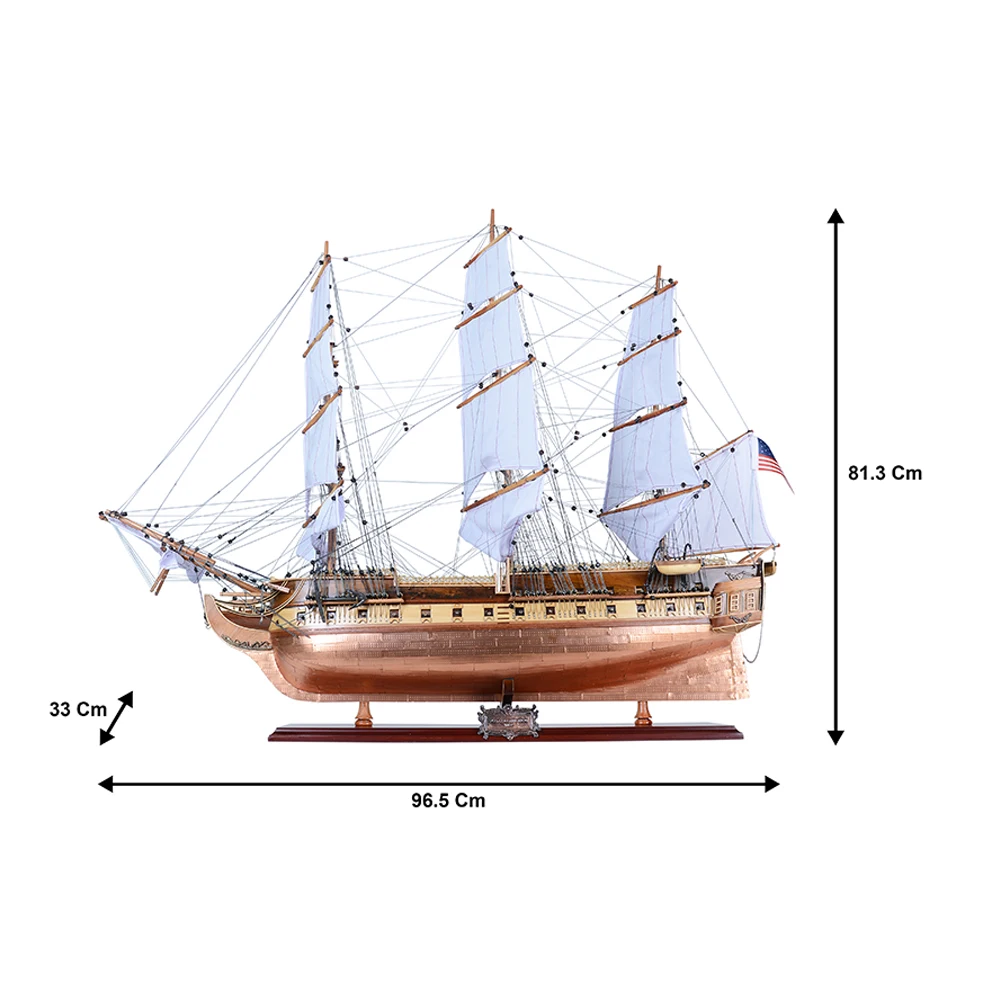 HMS Victory Copper Bottom Ship Model 80cm (straight sails) Handcrafted Wooden Replica