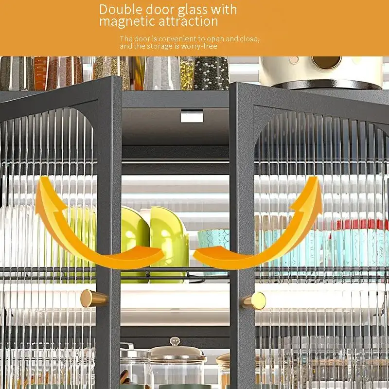 Kitchen rack carbon steel dustproof with cover drain bowl rack free punching dish storage cabinet