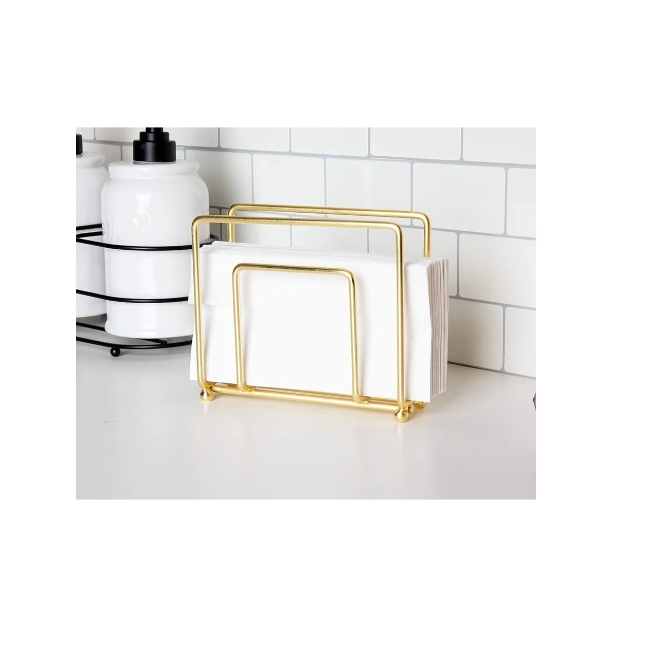 Hot Sale Latest Model Table Decorative Metal Napkin Holder with Gold Plated for Home Hotel Use in Wholesale Price