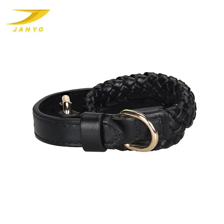 Genuine Leather Dog Collar OEM Wholesale Custom Luxury  Soft Braided Pet Collar Fashion High Quality Adjustable Dog Colar