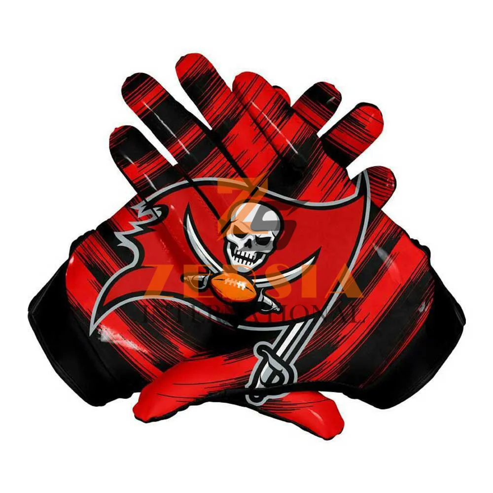 2022 New Arrival Custom Design Grip Football Receiver Gloves Adult Kids Outdoor American Football Gloves Supplier