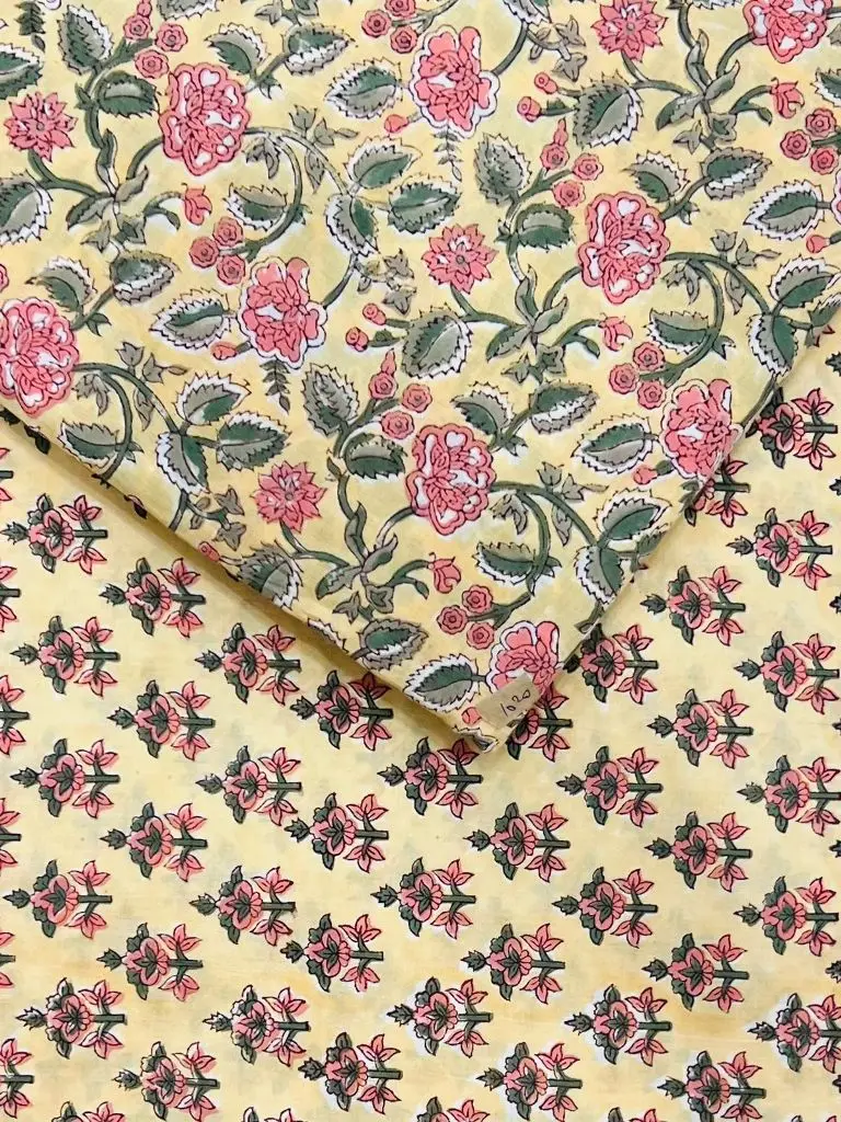 Hand block printed 100% cotton Soft Cotton Wholesale Price Made in  Yard at factory rate Supplier H-40