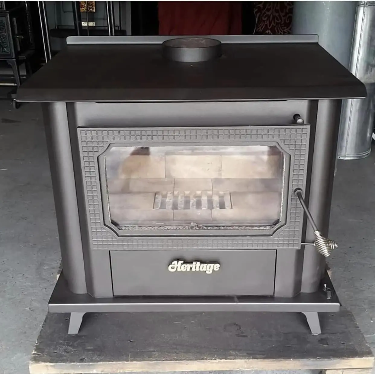 Modern Design Oven Stove Wood Burning Stove with Oven Cast Iron Sale Black Enamel Steel Glass Building Surface Office Technical