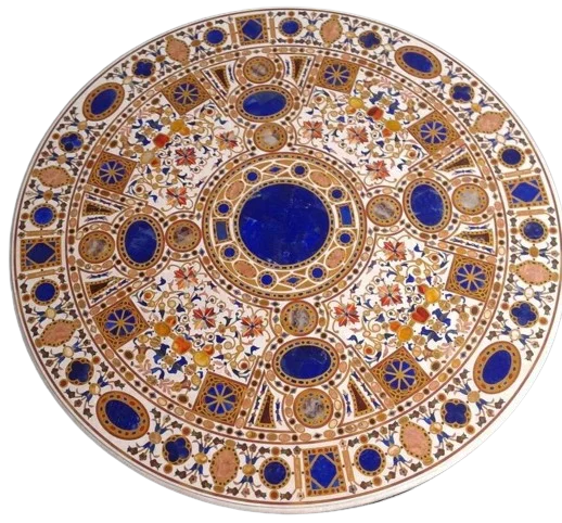 Marble Coffee Table Top Inlay Marquetry Floral Mosaic Style Patio Art Coffee Table Top