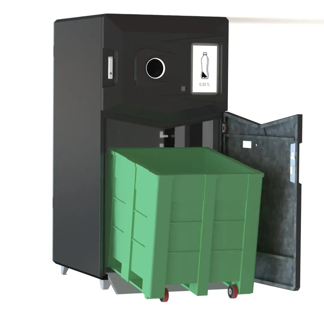 Smart Reverse Vending Machine for Recycling Glass Bottle  Plastic and Can with Sorting and Pressing Recycling Vending Machine