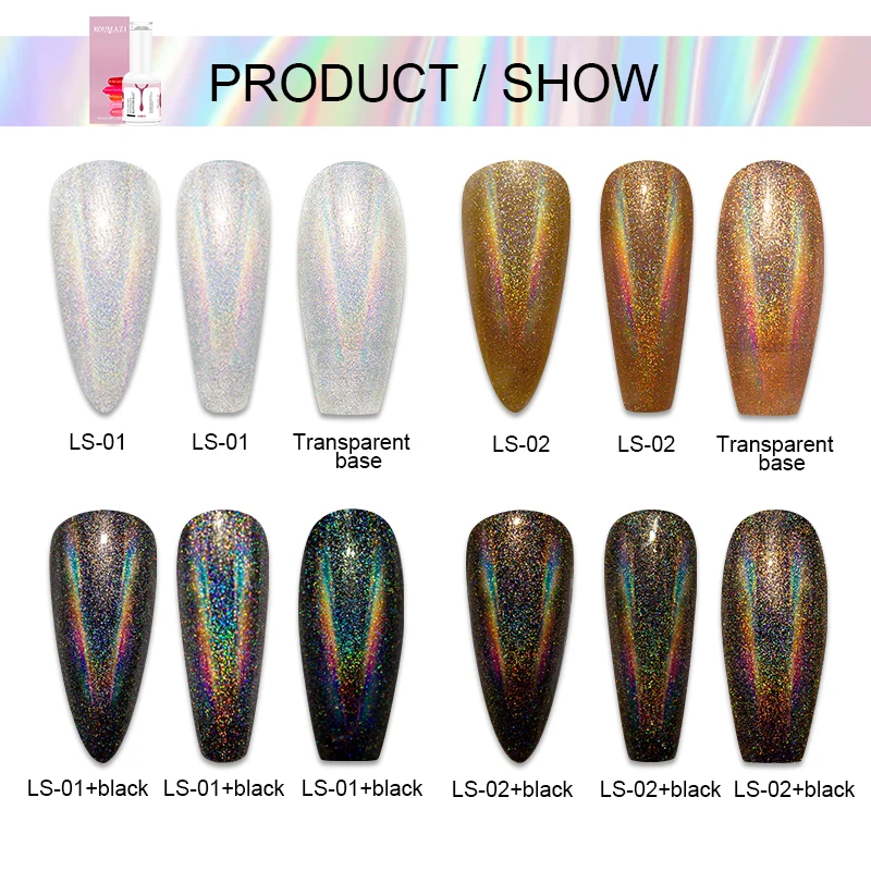 15ML Laser Tiny Diamond Reflective Glitter UV Gel Nail Polish Glitter Effect Auroras Shiny UV&LED Gel Semi Permanent Gel