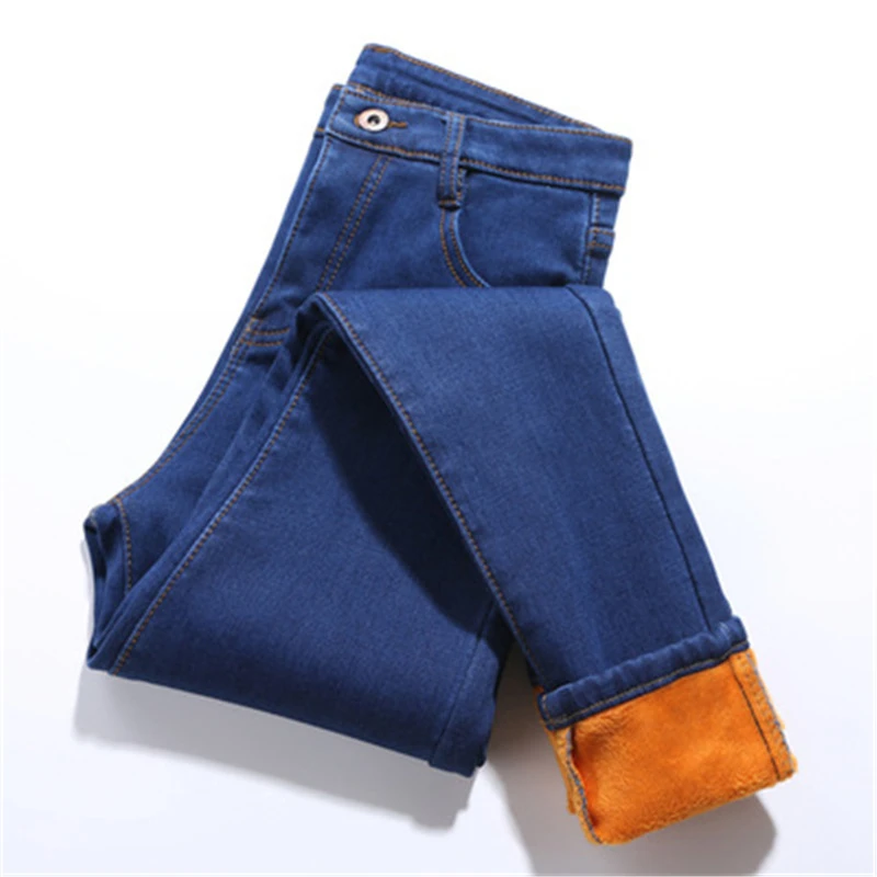 Women pant cotton/elastane denim Stretch Jeans High Waist Solid Color Trousers Women Pencil Pants Jeans Denim Pants