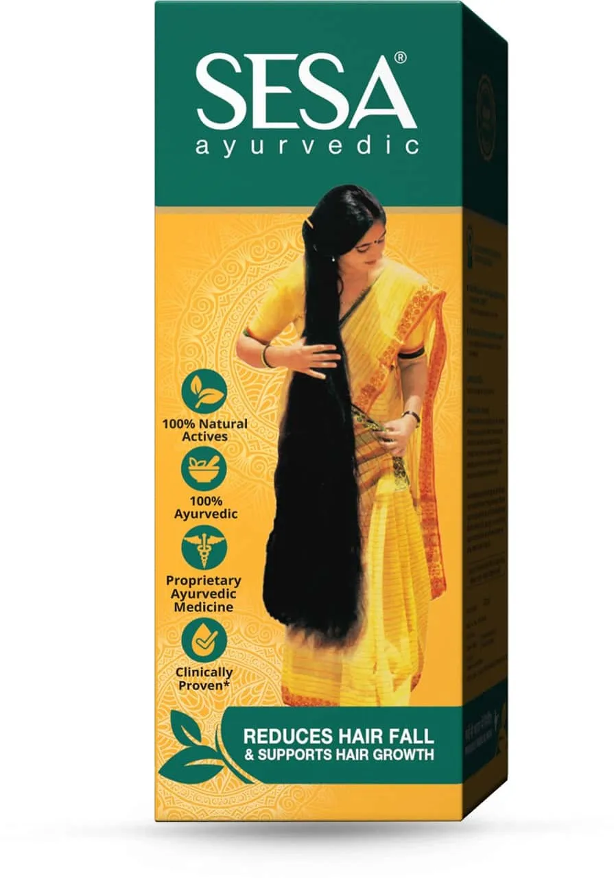 Sesa Ayurvedic Oil With 18 Rare Herbs And 5 Nourishing Oil 200 Ml For Long Strong Soft Hair For Girls And Women