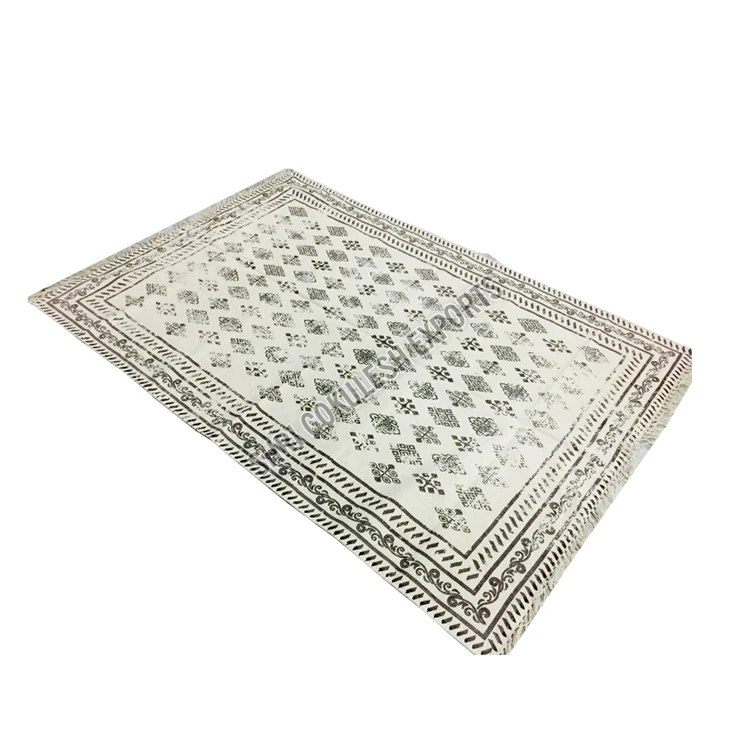 100% Handmade Woven Washable Cotton Printed Rugs Available in Different Shapes and Sizes from Indian Manufacturer