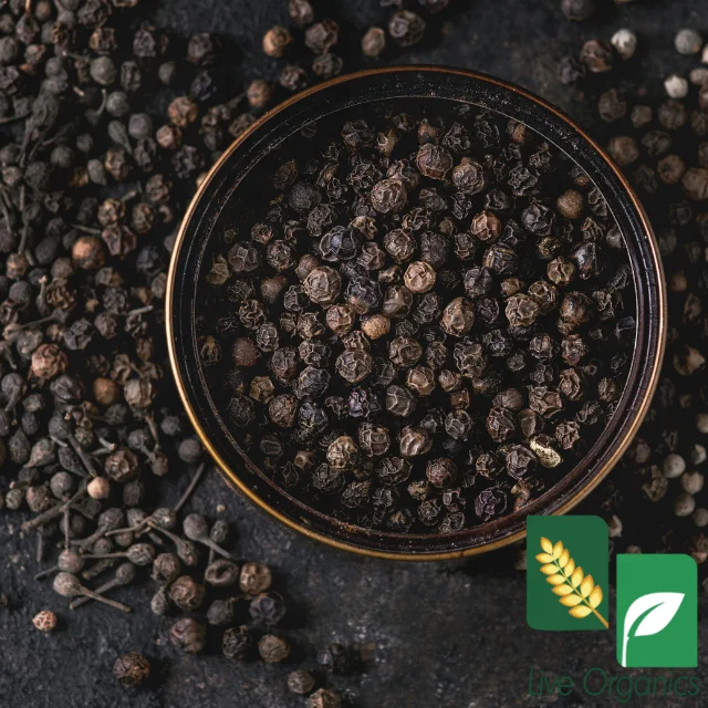 Black Pepper Whole TBC (Tea Bag Cut) 1-3 mm in size Naturally and Organically grown Black Pepper