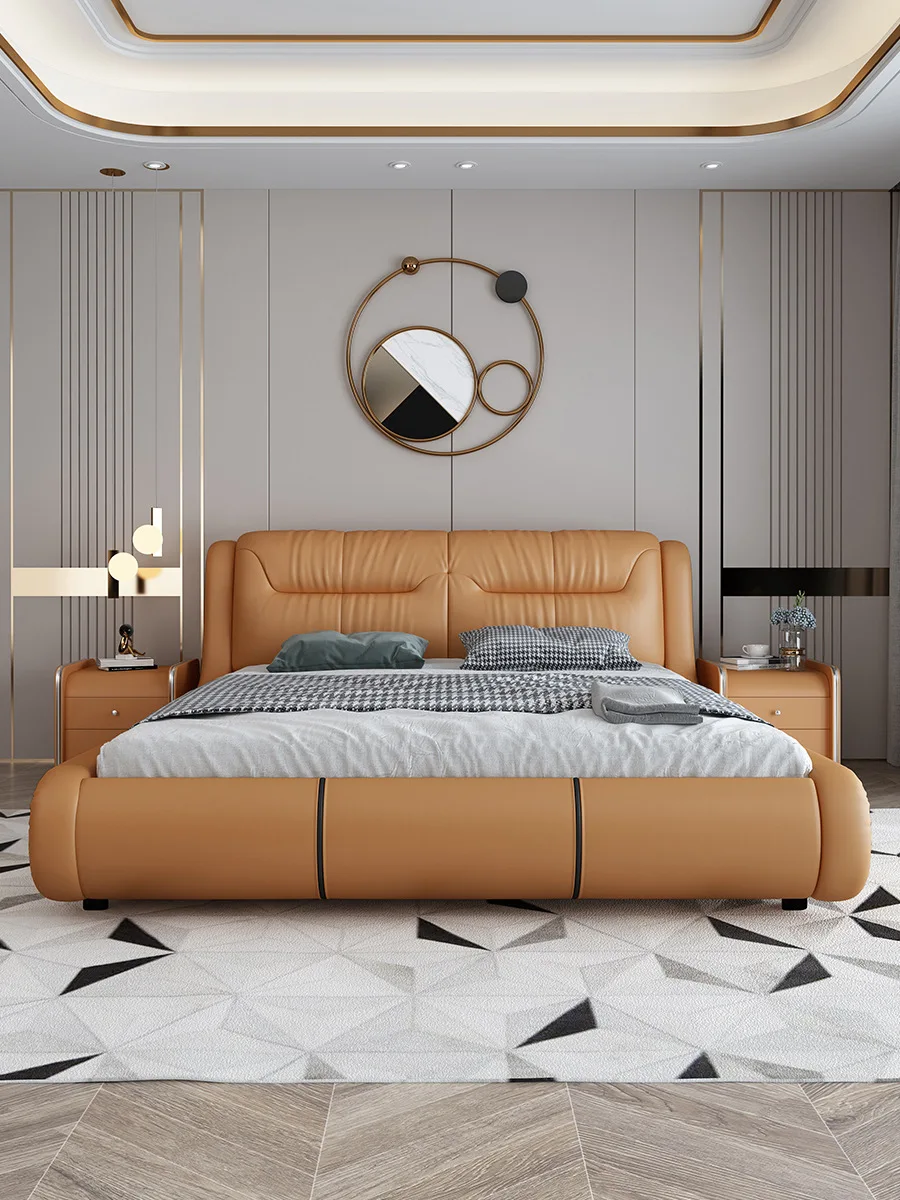 KEHUI мебель для спальни гостей футуристическая Ночная стойка винтажная кожаная Многофункциональная Мебель кровать