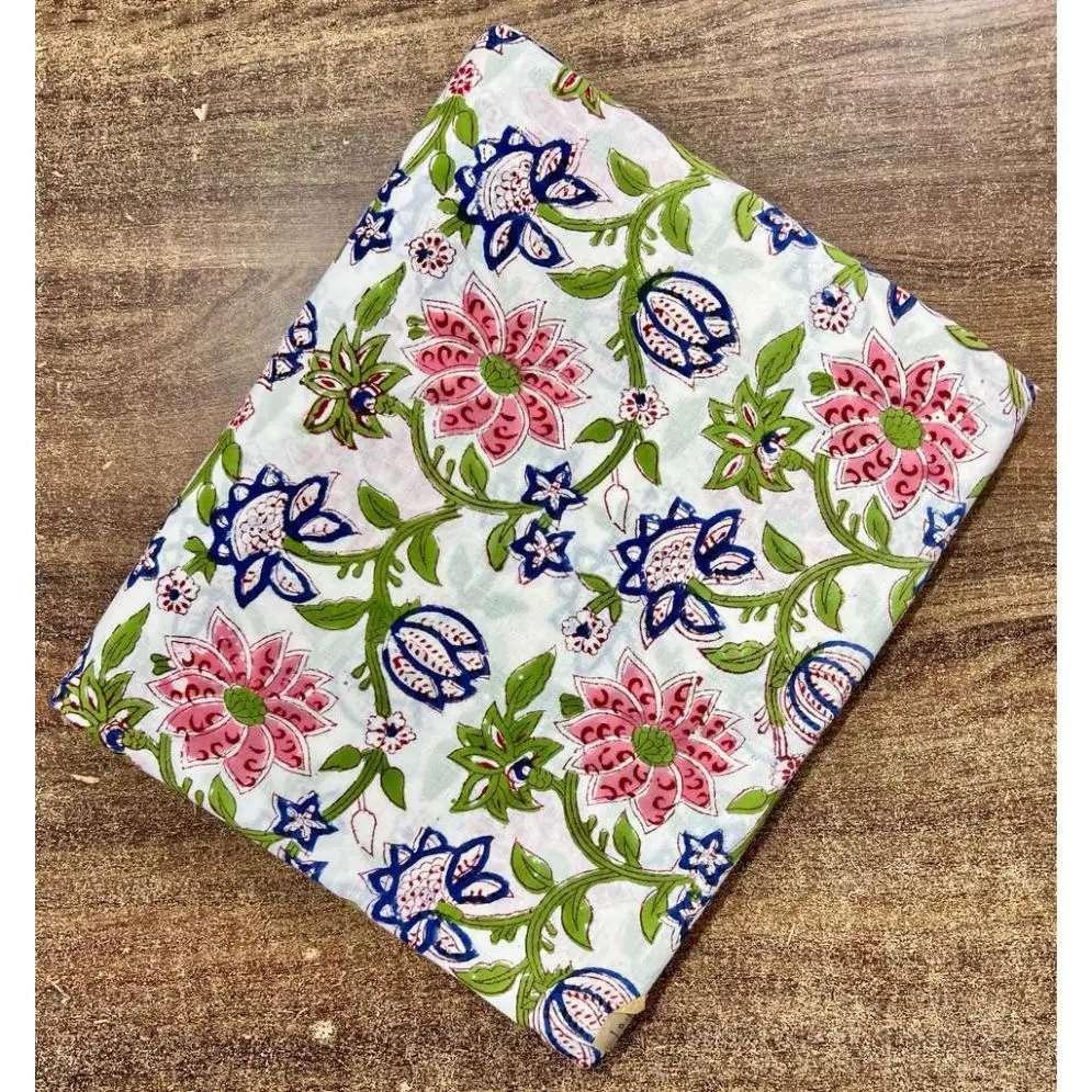 Standard Quality Block Print Cotton Fabric for Bedsheet Making Available at Wholesale Price from India