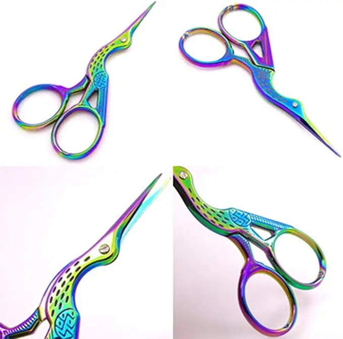 Vintage Crane Design stainless steel Stork embroidery scissors mini vintage scissors, used for DIY sewing, artwork