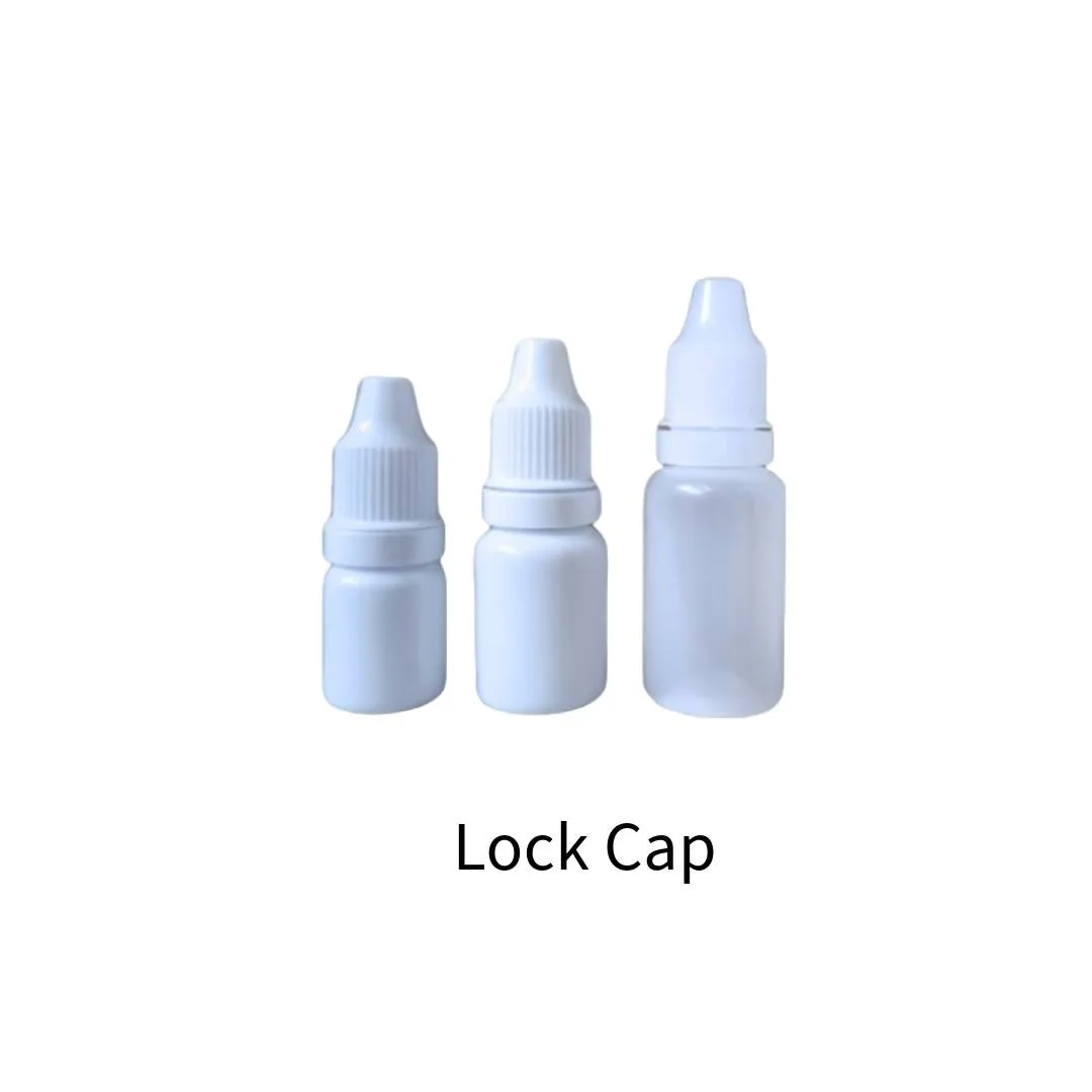 Eye Drop Bottle / Serum Plastic Bottle Sterilizable (Food Grade) Size 5 ml. With Natural, White or Green Cover Cap