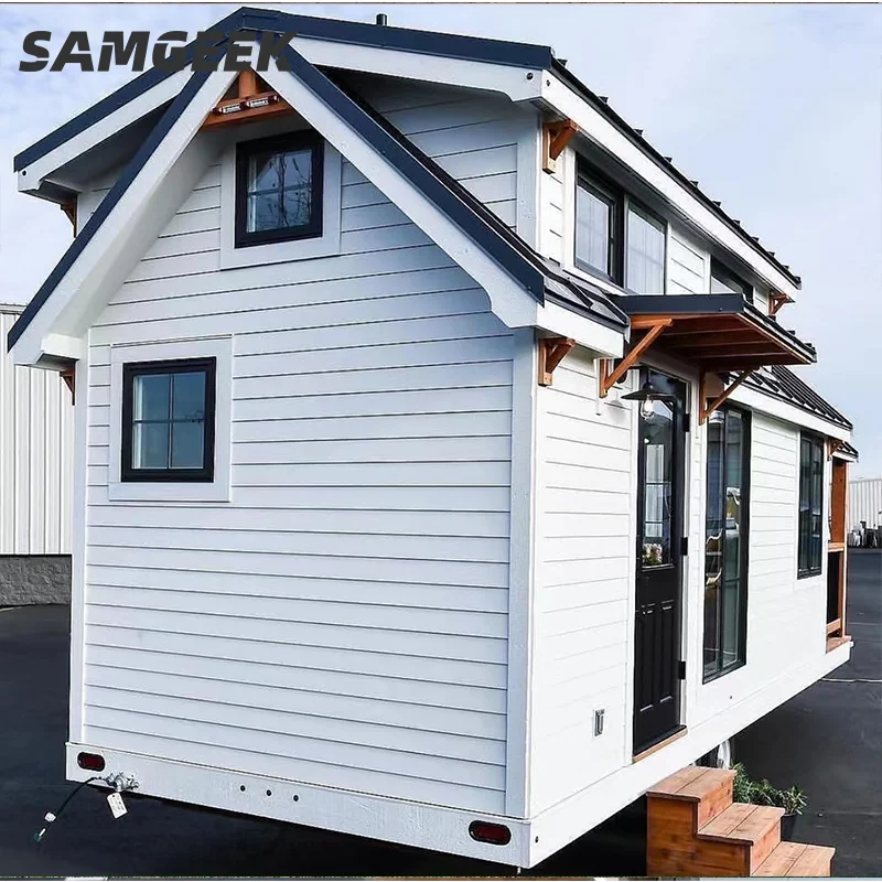 on wheels tiny home Factory price modern container home outdoor ready made luxury log prefab beach house