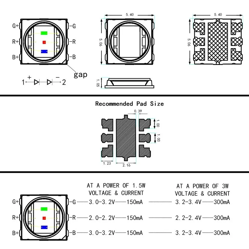 5050RGB SMD smd bead 3w light small led ws2812b 1w manufacturer High Brightness SMD LED Beads blue lm281b chip