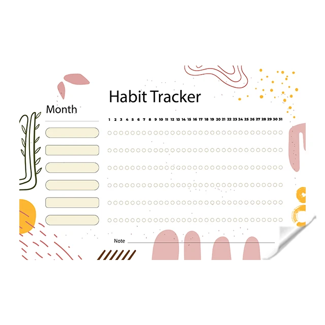 Reusable Monthly Planner Organizer Model-13 Durable Polystyrene Material Dry-Erase Whiteboard Surface Static Electricity Holding