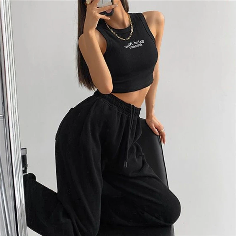 Summer crop top basic plain blank cropped vest tops high quality halter-neck mix size color for women