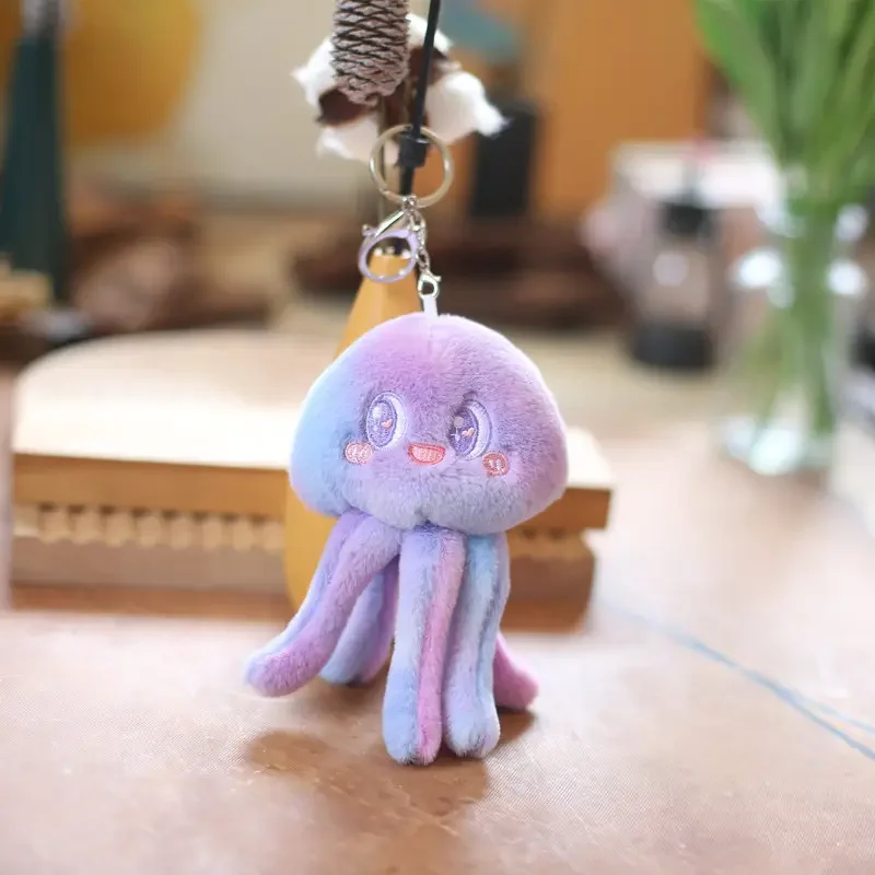 Cute Octopuses Keychain Plush Dolls Key Chain Cartoon Stuffed Jellyfish Soft Kawaii Toy jellyfish stuffed animal